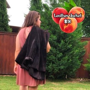 100% Brown Leather Jacket. Vintage retro 00s